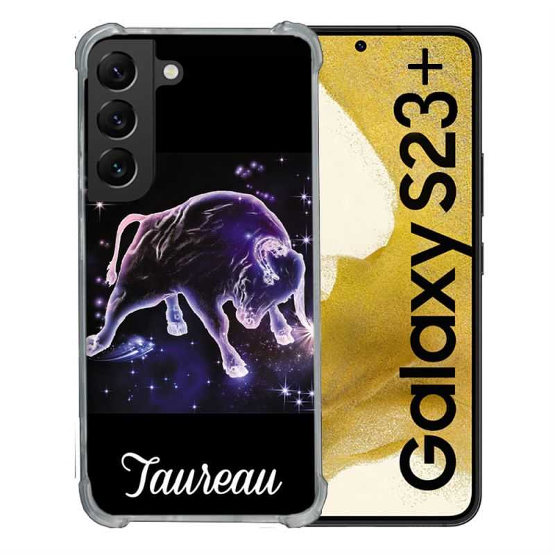 Coque Renforcée En Verre Trempé Pour Samsung Galaxy S23 Plus Signe Zodiaque 2 Taureau