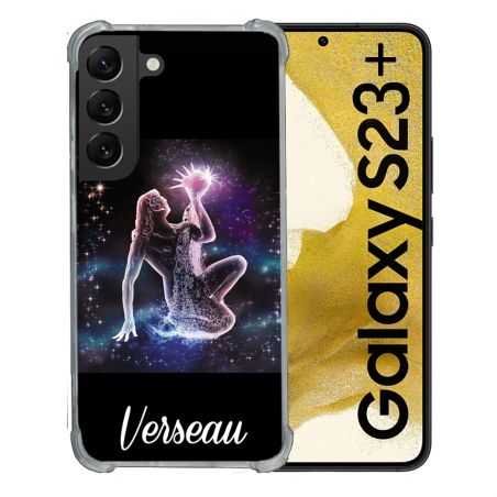Coque Renforcée En Verre Trempé Pour Samsung Galaxy S23 Plus Signe Zodiaque 2 Verseau