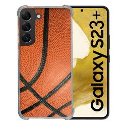 Coque Renforcée En Verre Trempé Pour Samsung Galaxy S23 Plus Sport Ballon Basket