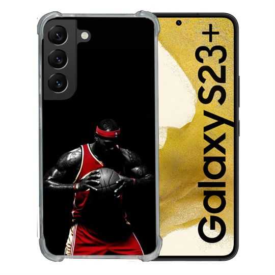Coque Renforcée En Verre Trempé Pour Samsung Galaxy S23 Plus Sport Basketeur