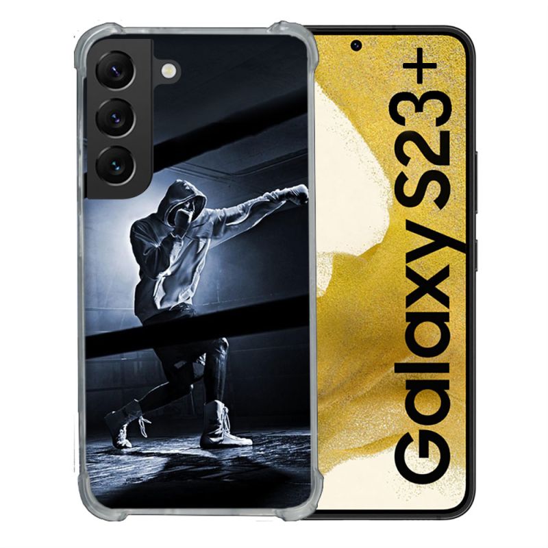 Coque Renforcée En Verre Trempé Pour Samsung Galaxy S23 Plus Sport Boxe Poing