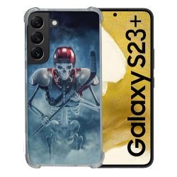 Coque Renforcée En Verre Trempé Pour Samsung Galaxy S23 Plus Sport Hockey Squelette