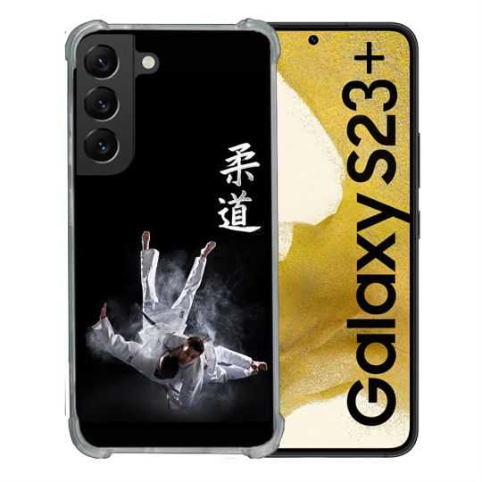Coque Renforcée En Verre Trempé Pour Samsung Galaxy S23 Plus Sport Judo Noir