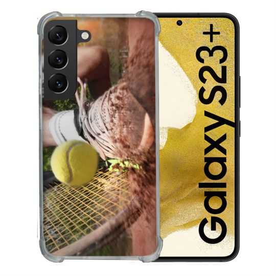 Coque Renforcée En Verre Trempé Pour Samsung Galaxy S23 Plus Sport Tennis Glissade