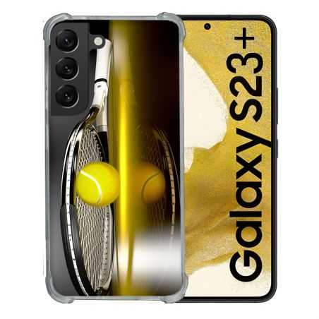 Coque Renforcée En Verre Trempé Pour Samsung Galaxy S23 Plus Sport Tennis Reflet