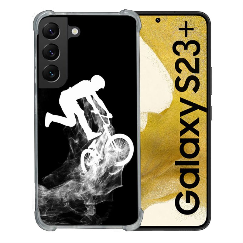 Coque Renforcée En Verre Trempé Pour Samsung Galaxy S23 Plus Sport VTT Noir