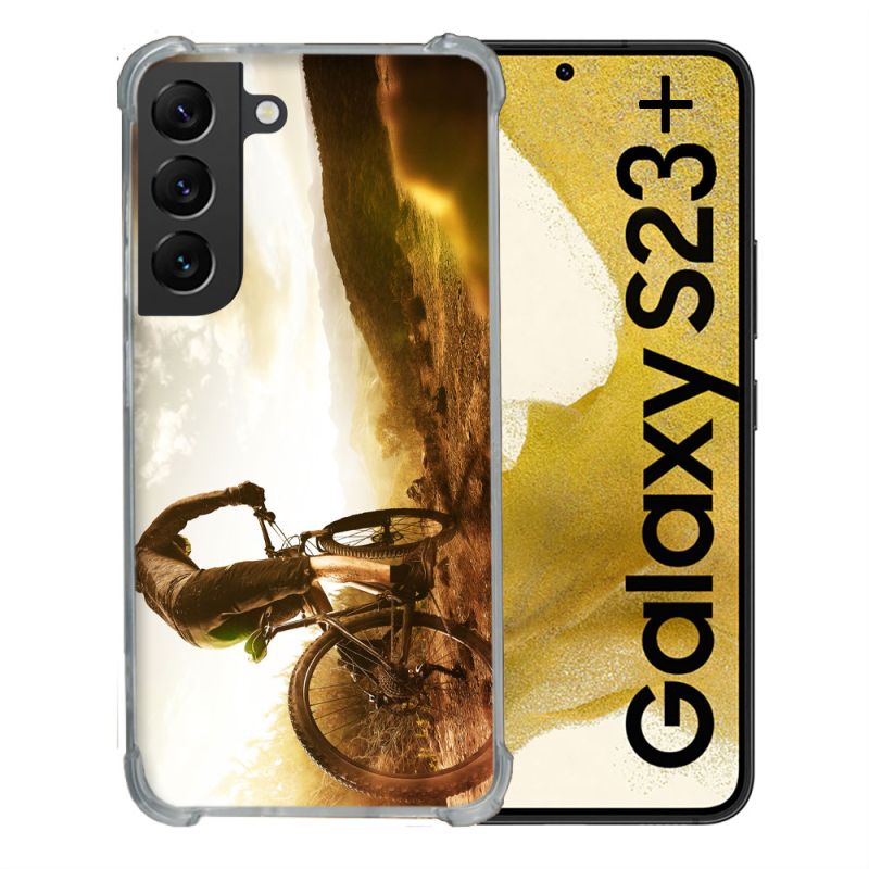 Coque Renforcée En Verre Trempé Pour Samsung Galaxy S23 Plus Sport VTT Soleil