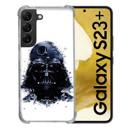 Coque Renforcée En Verre Trempé Pour Samsung Galaxy S23 Plus Star Wars - Dark Vador Blanc