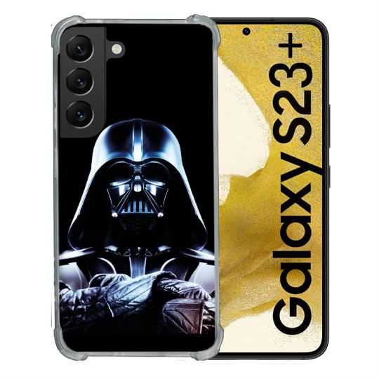 Coque Renforcée En Verre Trempé Pour Samsung Galaxy S23 Plus Star Wars - Dark Vador Noir