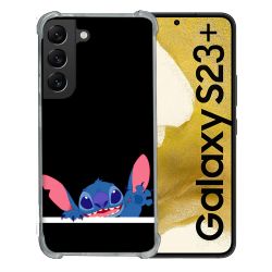 Coque Renforcée En Verre Trempé Pour Samsung Galaxy S23 Plus Stitch Noir