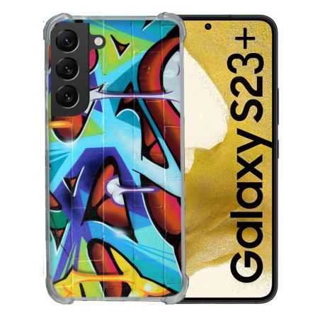 Coque Renforcée En Verre Trempé Pour Samsung Galaxy S23 Plus Street Art Graf Color