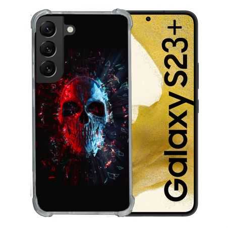 Coque Renforcée En Verre Trempé Pour Samsung Galaxy S23 Plus Tete de Mort Deflagration