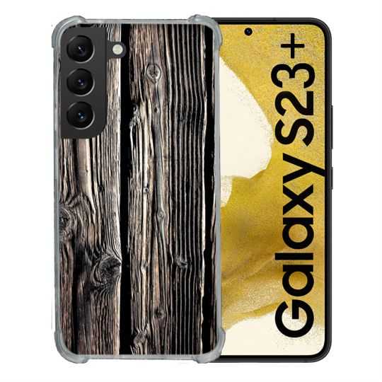 Coque Renforcée En Verre Trempé Pour Samsung Galaxy S23 Plus Texture Bois