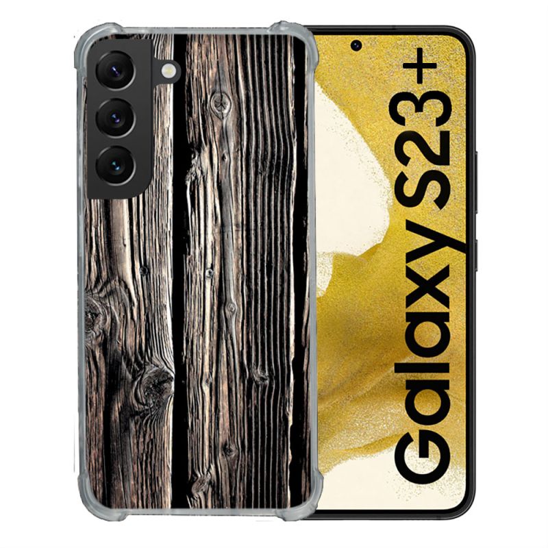 Coque Renforcée En Verre Trempé Pour Samsung Galaxy S23 Plus Texture Bois