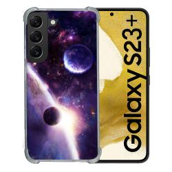 Coque Renforcée En Verre Trempé Pour Samsung Galaxy S23 Plus Univers Planete Stellaire