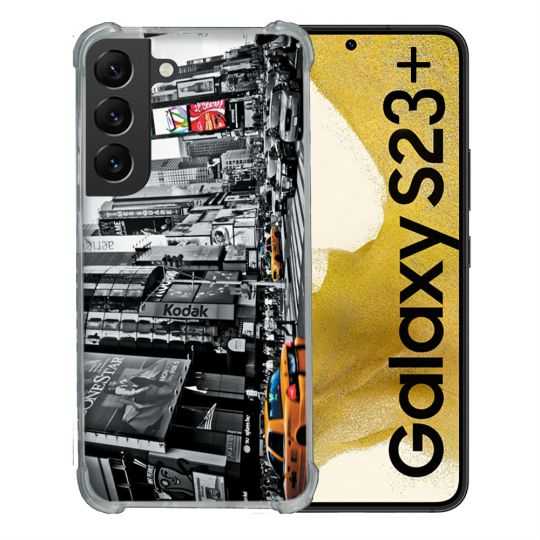 Coque Renforcée En Verre Trempé Pour Samsung Galaxy S23 Plus Voyage Amerique USA New York Taxi