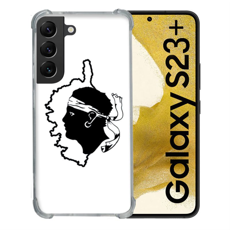 Coque Renforcée En Verre Trempé Pour Samsung Galaxy S23 Plus Voyage Corse Blanc