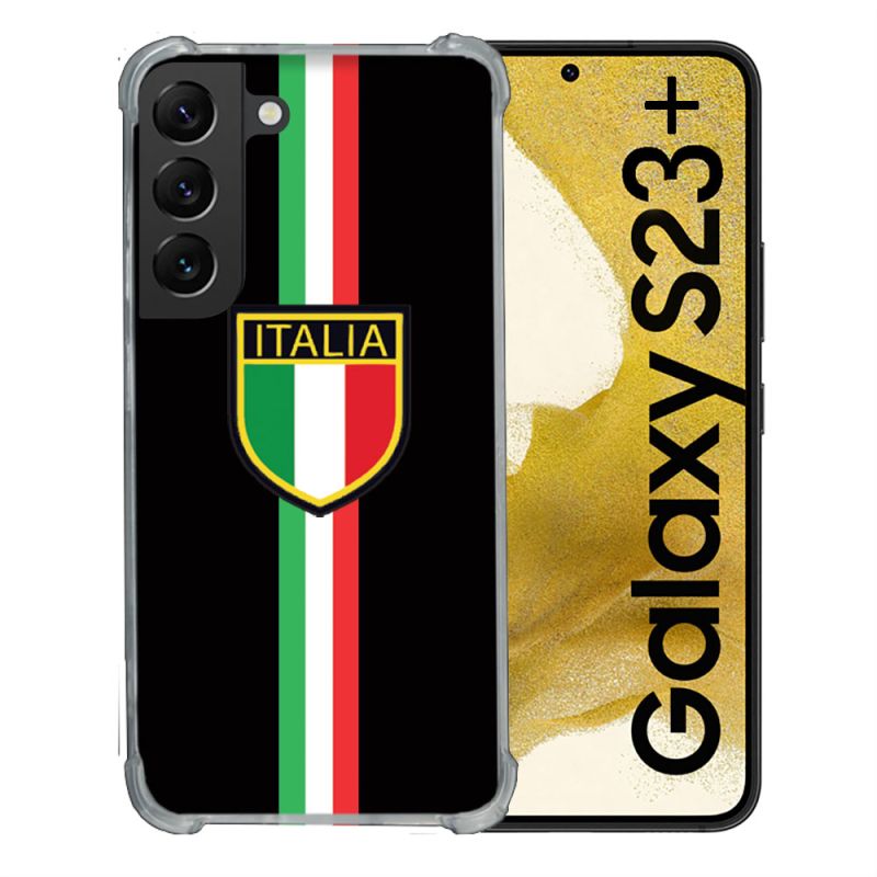 Coque Renforcée En Verre Trempé Pour Samsung Galaxy S23 Plus Voyage Italie 3 Noir