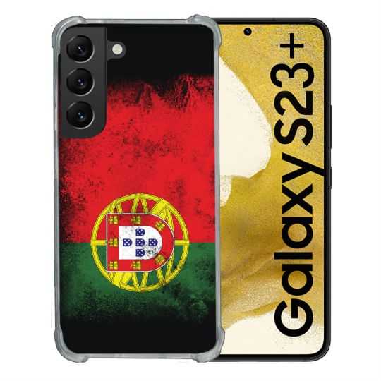 Coque Renforcée En Verre Trempé Pour Samsung Galaxy S23 Plus Voyage Portugal Drapeau