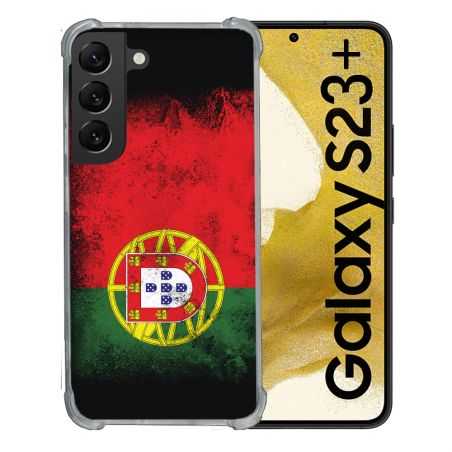 Coque Renforcée En Verre Trempé Pour Samsung Galaxy S23 Plus Voyage Portugal Drapeau