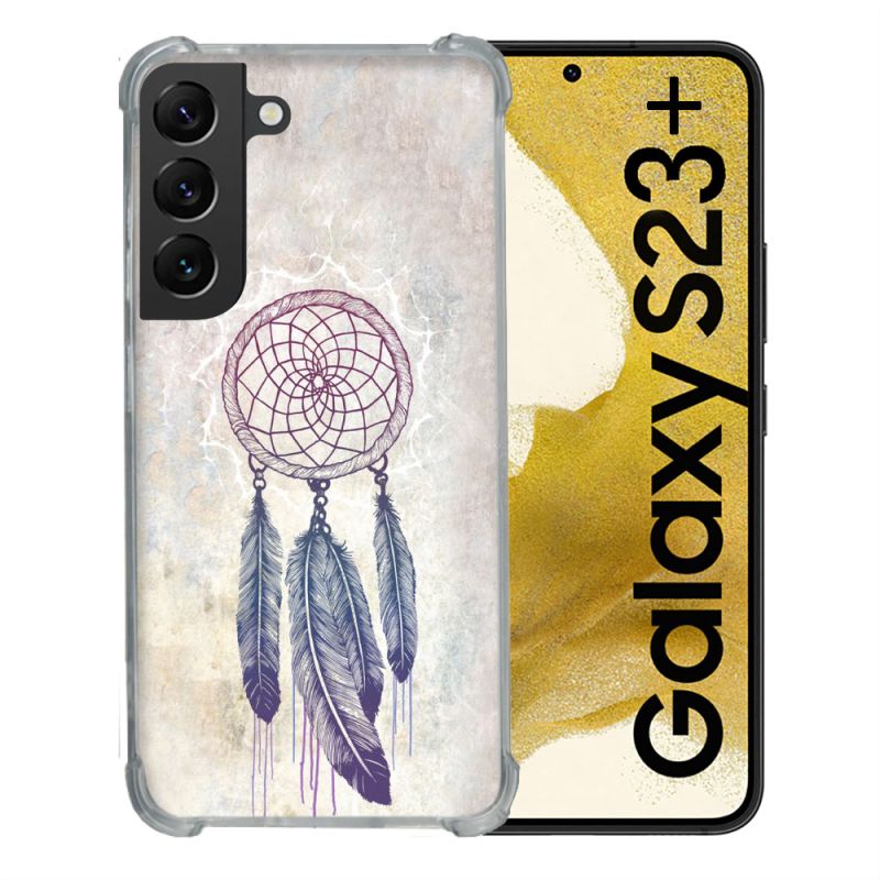 Coque Renforcée En Verre Trempé Pour Samsung Galaxy S23 Plus Zen Attrape Reve Blanc