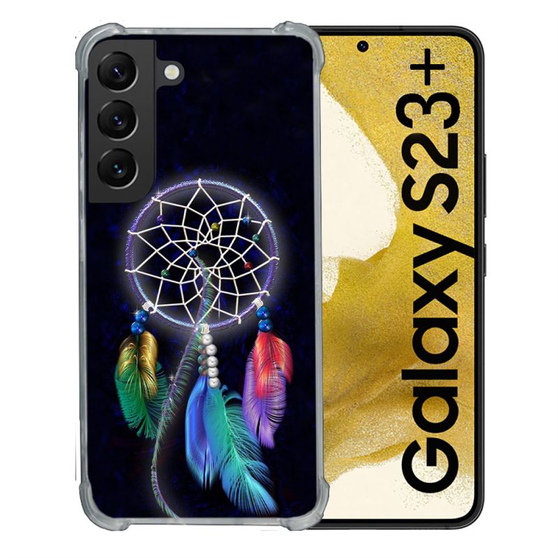 Coque Renforcée En Verre Trempé Pour Samsung Galaxy S23 Plus Zen Attrape Reve Multicolore