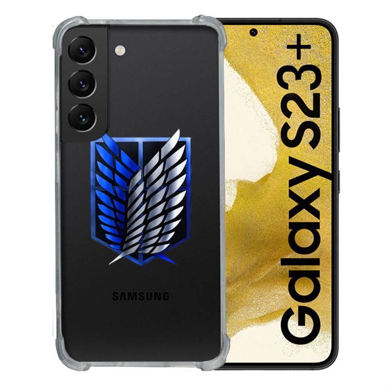 Coque Renforcée En Verre Trempé Transparente Pour Samsung Galaxy S23 Plus Attaque Titan Logo