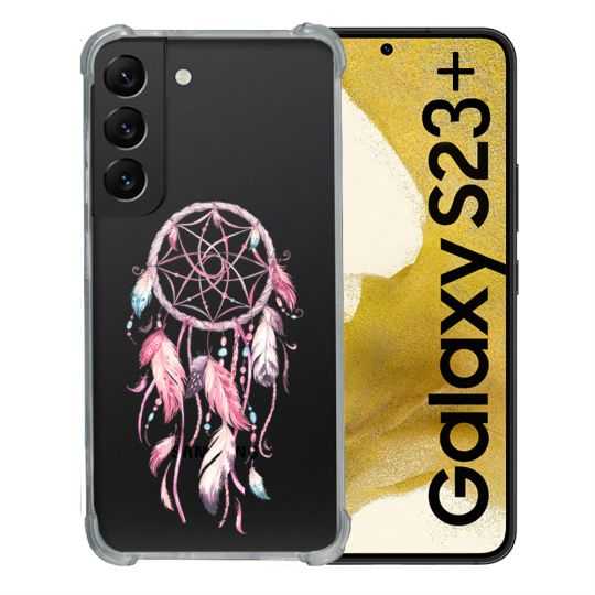 Coque Renforcée En Verre Trempé Transparente Pour Samsung Galaxy S23 Plus Attrape Reve Rose