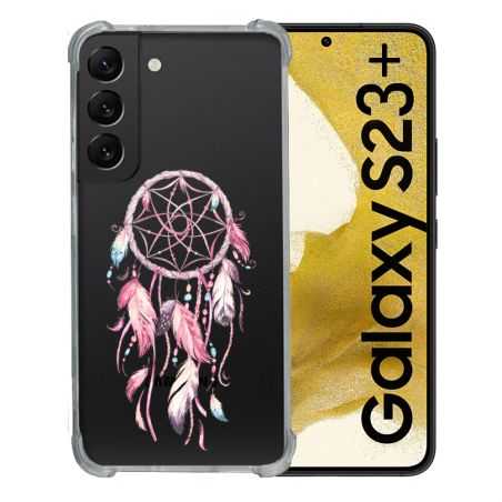 Coque Renforcée En Verre Trempé Transparente Pour Samsung Galaxy S23 Plus Attrape Reve Rose