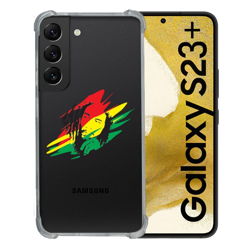 Coque Renforcée En Verre Trempé Transparente Pour Samsung Galaxy S23 Plus Bob Marley Graf