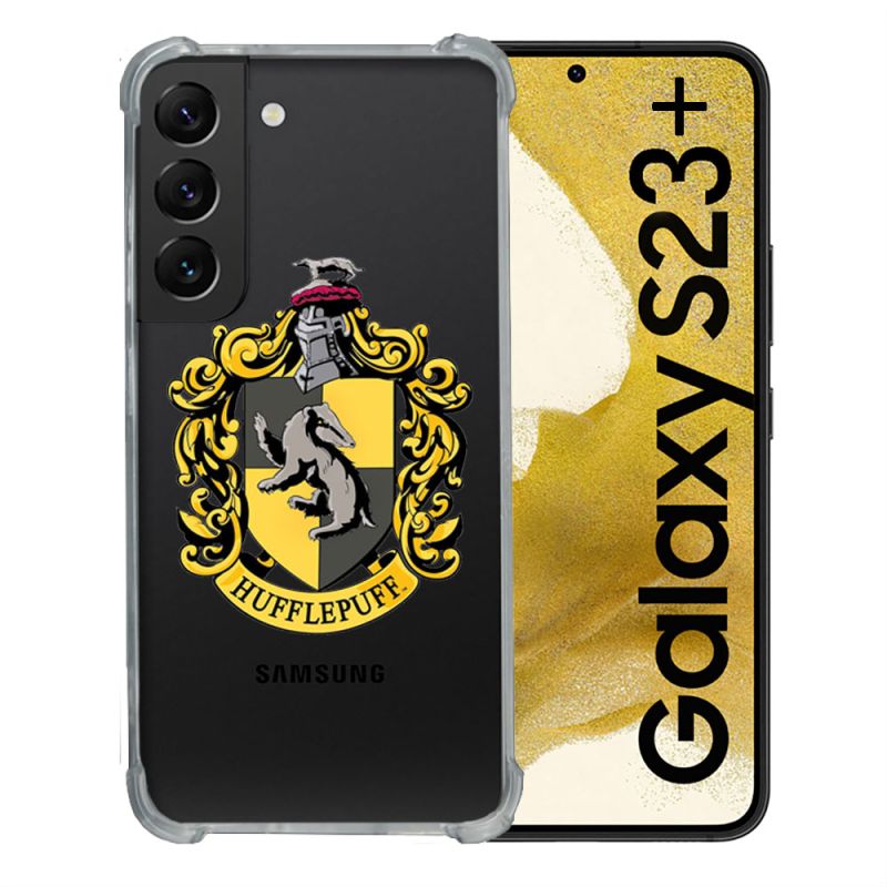 Coque Renforcée En Verre Trempé Transparente Pour Samsung Galaxy S23 Plus Harry Potter Hufflepuff