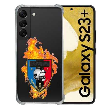 Coque Renforcée En Verre Trempé Transparente Pour Samsung Galaxy S23 Plus Pompier Feu