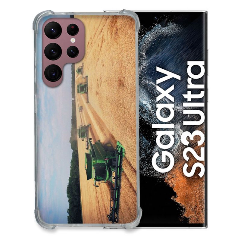 Coque Renfocée en Verre Trempé Pour Samsung Galaxy S23 Ultra Agriculture Moissonneuse