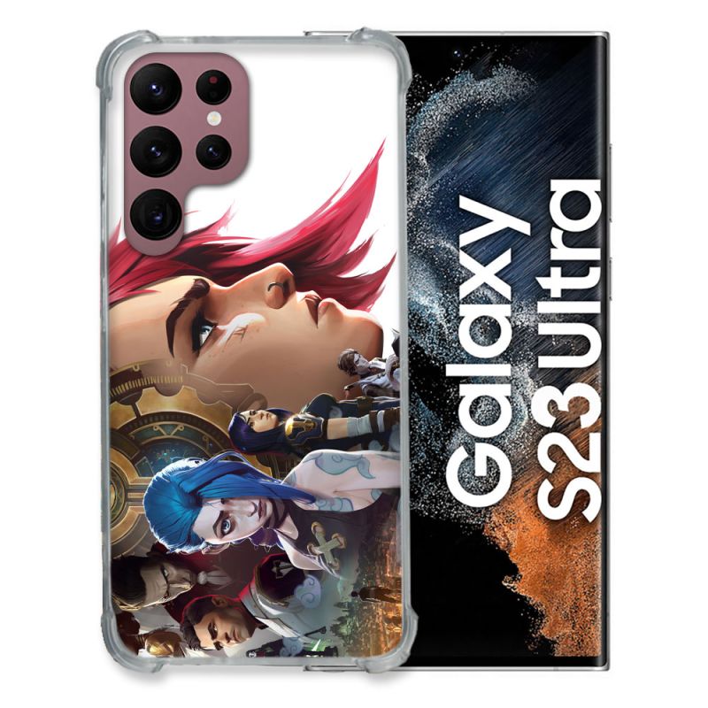 Coque Renfocée en Verre Trempé Pour Samsung Galaxy S23 Ultra Arcane Jynx Sœur