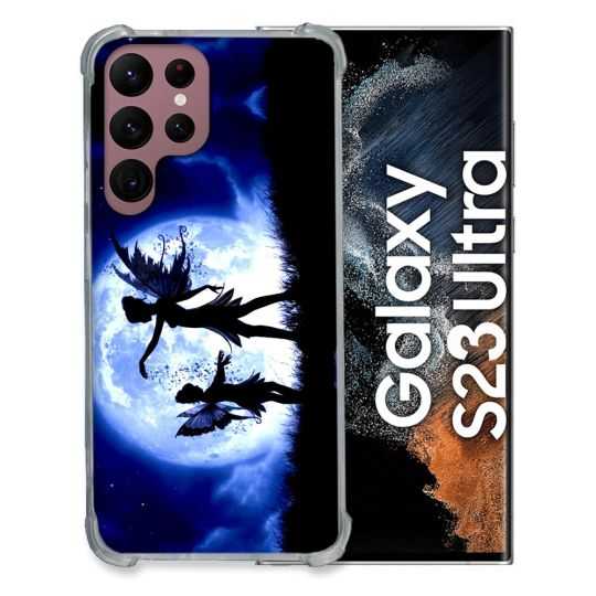 Coque Renfocée en Verre Trempé Pour Samsung Galaxy S23 Ultra Fantastique Fee Lune