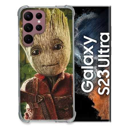 Coque Renfocée en Verre Trempé Pour Samsung Galaxy S23 Ultra Groot Vert
