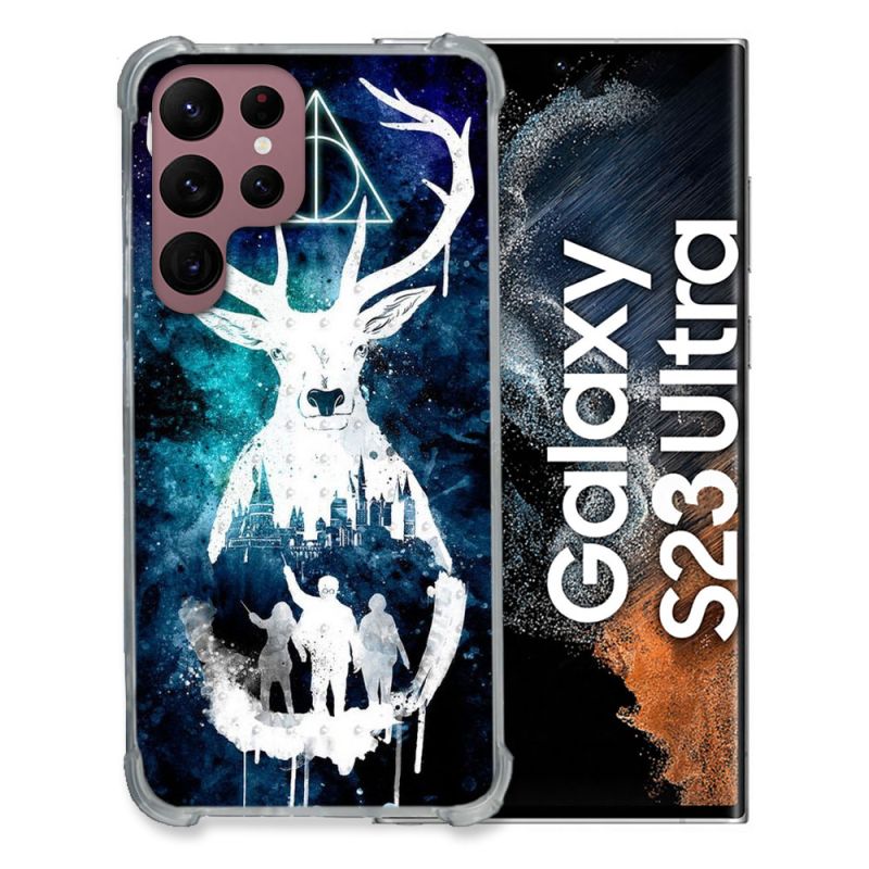 Coque Renfocée en Verre Trempé Pour Samsung Galaxy S23 Ultra Harry Potter Patronome