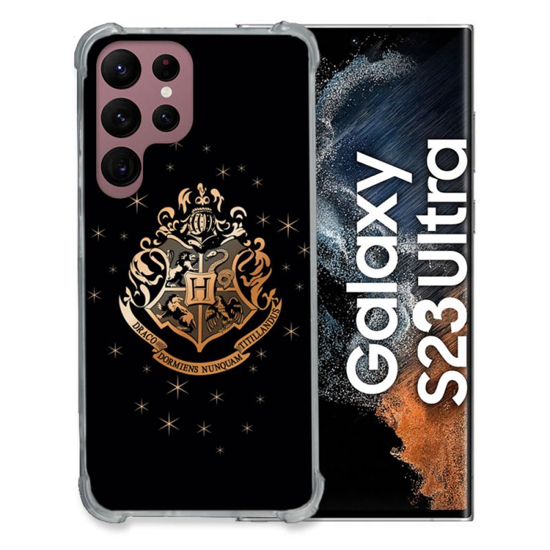 Coque Renfocée en Verre Trempé Pour Samsung Galaxy S23 Ultra Harry Potter Poudlard