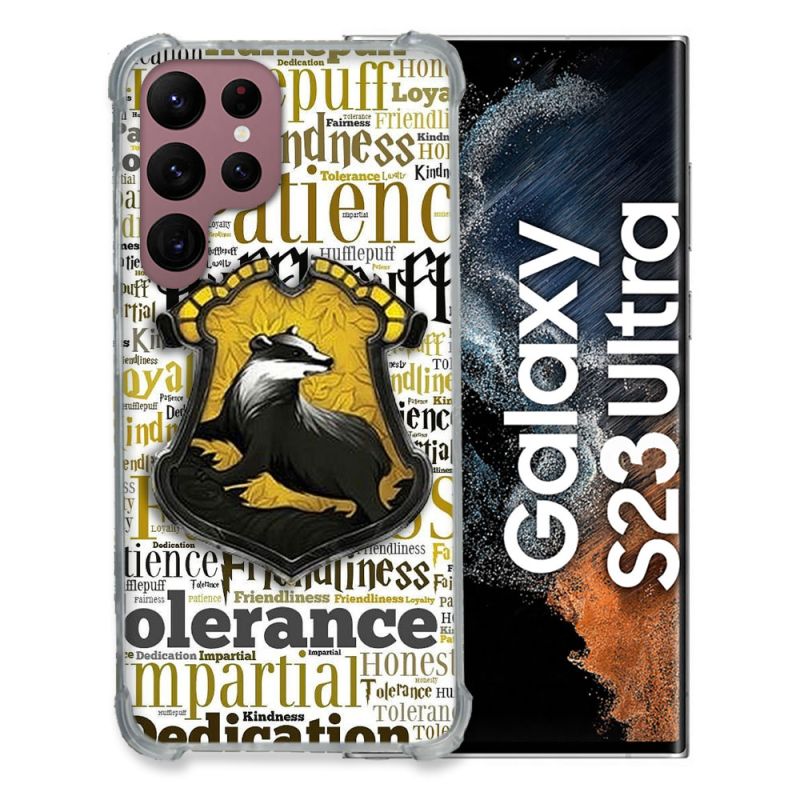 Coque Renfocée en Verre Trempé Pour Samsung Galaxy S23 Ultra Harry Potter Poursouffle