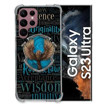 Coque Renfocée en Verre Trempé Pour Samsung Galaxy S23 Ultra Harry Potter Serdaigle