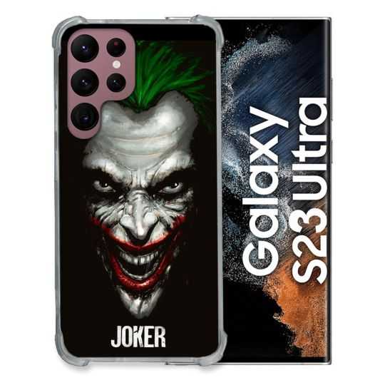 Coque Renfocée en Verre Trempé Pour Samsung Galaxy S23 Ultra Joker Noir