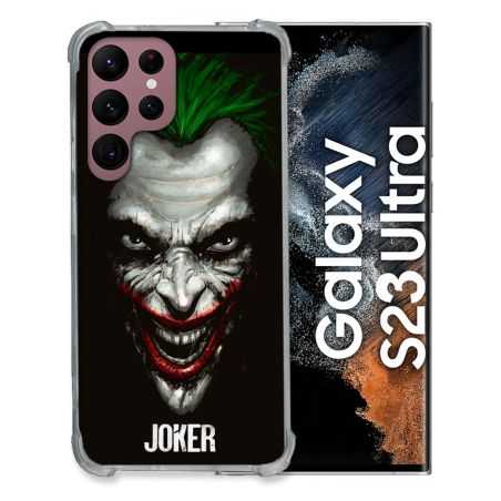 Coque Renfocée en Verre Trempé Pour Samsung Galaxy S23 Ultra Joker Noir