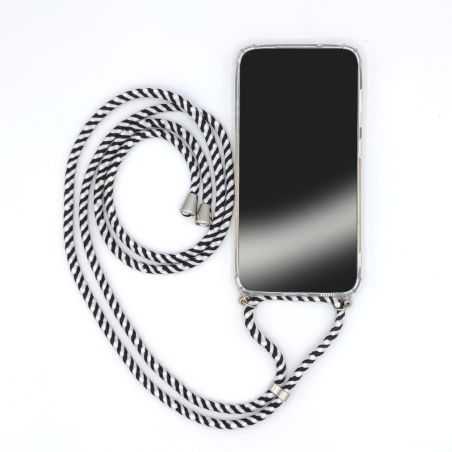 Coque Renfocée en Verre Trempé Pour Samsung Galaxy S23 Ultra Lanière / Bandoulière Cordon Rayé