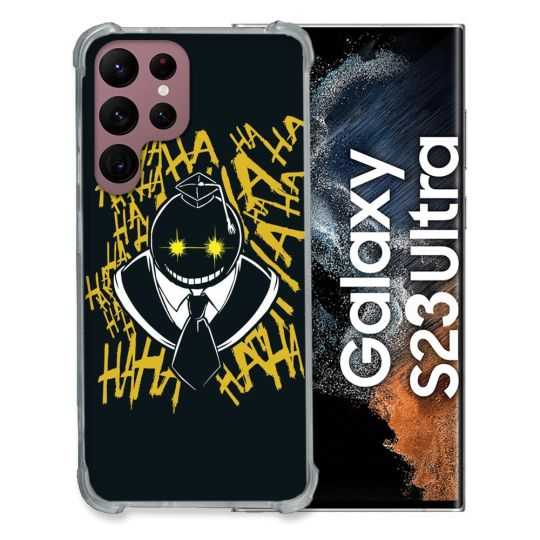 Coque Renfocée en Verre Trempé Pour Samsung Galaxy S23 Ultra Manga Assassination Classroom Kuro Noir