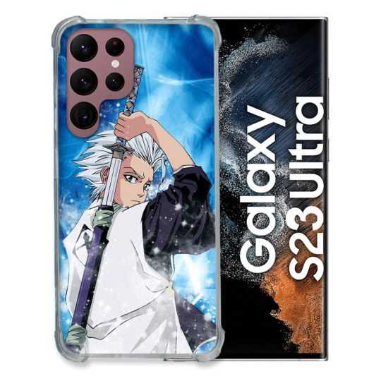Coque Renfocée en Verre Trempé Pour Samsung Galaxy S23 Ultra Manga Bleach Hitsugaya