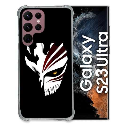 Coque Renfocée en Verre Trempé Pour Samsung Galaxy S23 Ultra Manga Bleach Masque