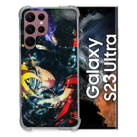Coque Renfocée en Verre Trempé Pour Samsung Galaxy S23 Ultra Manga Boruto Eclair
