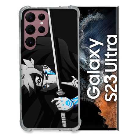 Coque Renfocée en Verre Trempé Pour Samsung Galaxy S23 Ultra Manga Boruto Epée