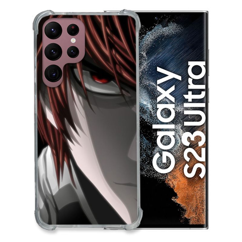 Coque Renfocée en Verre Trempé Pour Samsung Galaxy S23 Ultra Manga Death Note Kira