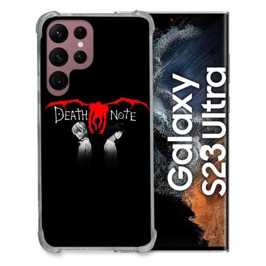 Coque Renfocée en Verre Trempé Pour Samsung Galaxy S23 Ultra Manga Death Note Noir